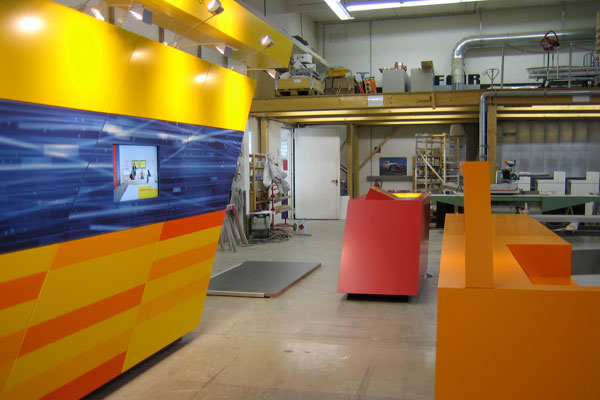 dhl innovation center - modular exhibition system, test setup